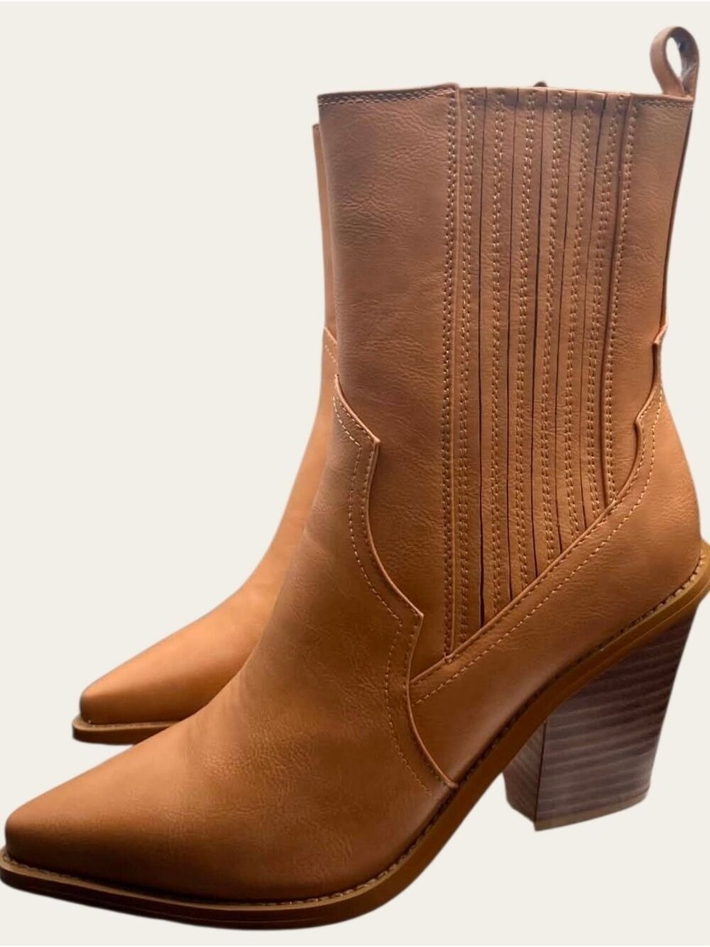 Billini Skyler Western Cowboy Boots Camel Pointed Toe Size 8 NIB
